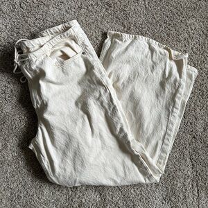 Abercrombie & Fitch Cream Straight Leg Jeans
